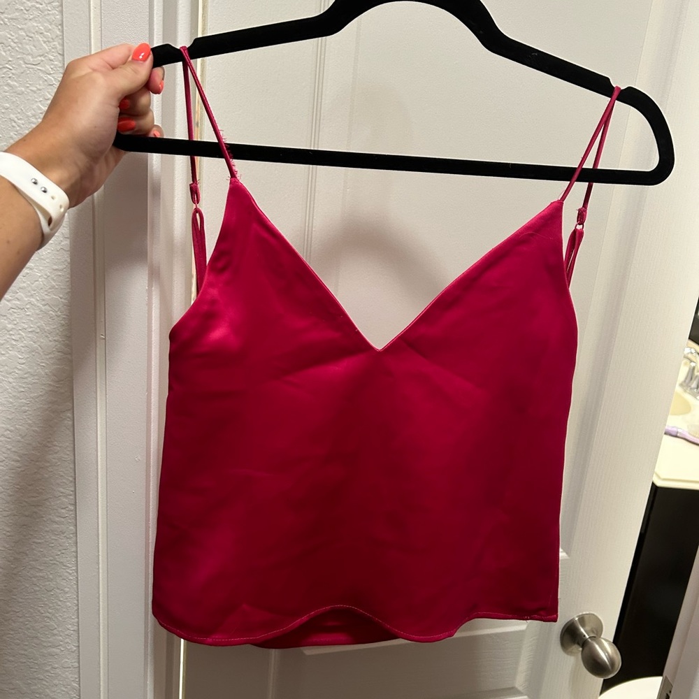 Hot pink silk top